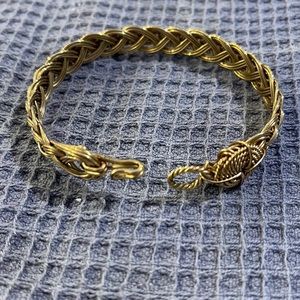 Gold hand woven bracelet